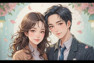 draw couple portrait illustration from photo