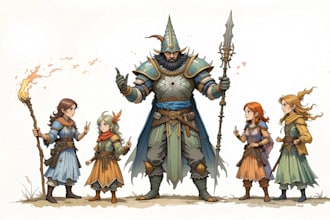 do a watercolor or fantasy portrait and dnd party