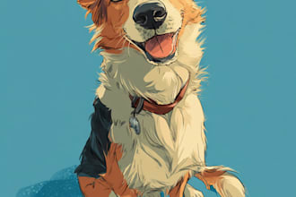 make a disney pets portrait illustration in disney style
