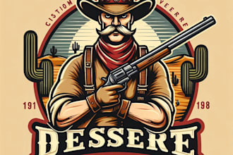 design high quality desert vintage logo with t shirt design