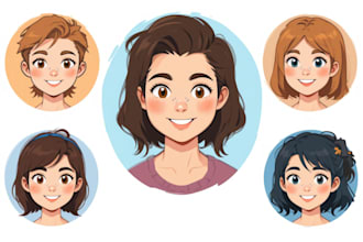 cartoon flat vector avatar or portrait