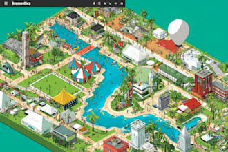 design a custom map, city illustration, event map or  festival map
