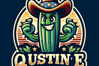 design high quality vintage cactus logo with t shirt design