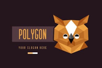 design a low poly owl logo for your brand