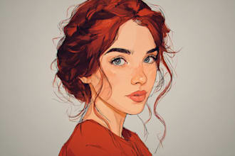 draw digital illustration in semi realistic style