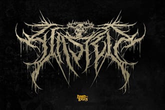 create a skull filled brutal death logo