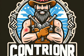 design high quality contractor vintage logo with t shirt design