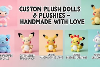 make cute plush dolls and design custom soft plushie amigurumi pokémon toys