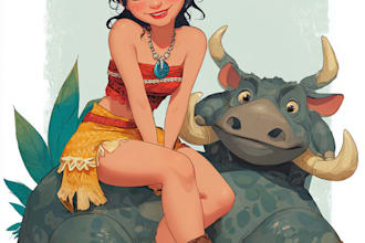 beautiful portrait in disney cartoon