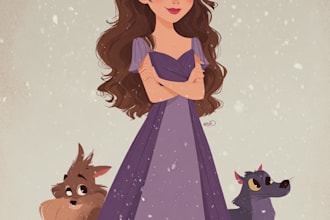 make a disney cartoon portrait