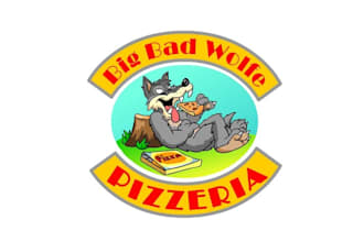 design powerful minimal logo for the big bad wolfe pizzeria