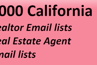 2000 california realtor real estate agent email lists