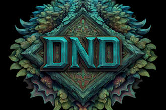 draw a dnd, fantasy, sci fi, rpg animated game logo
