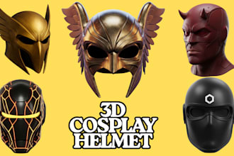 sculpt custom 3d mask cosplay futuristic helmet printed mask armor 3d printing