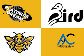 create custom wordmark, letter mark, modern, mascot and y2k style logo
