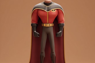 design your realistic superhero cartoonportrait