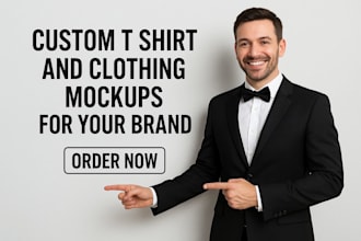 create realistic, custom t shirt and clothing mockups for your brand