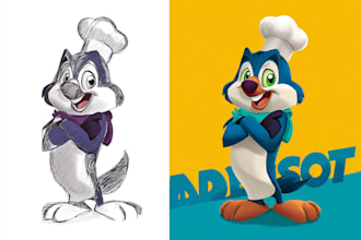 create cartoon character design mascot
