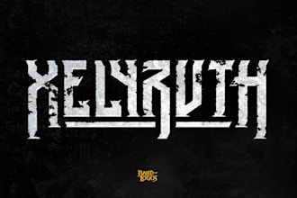 design a forest themed black metal logo