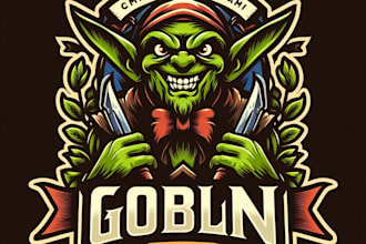 create a vintage goblin esports mascot logo  t shirt design