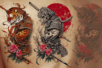 create your japanese custom tattoo design and illustration