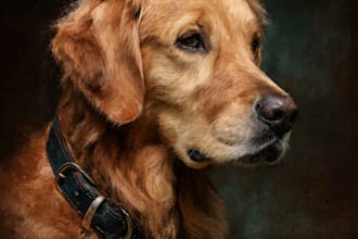 make realistic digital pet portrait dog, cat, horse