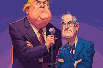 create a political or satirical cartoon art