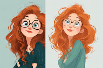 do cute disney cartoon portrait