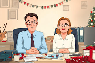 custom couple, family portrait for christmas gift