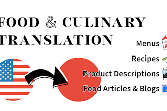 provide professional japanese translation for food industry