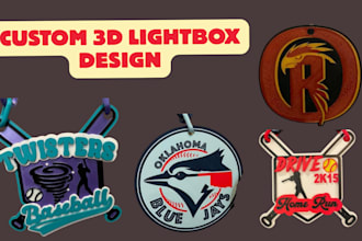 create 3d 3mf and stl lightbox logo keychain and 3d coaster models in 18 hours