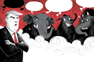 draw satire, editorial or political cartoons for you