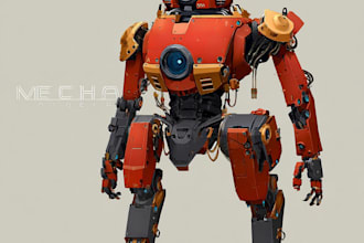draw vintage robot characters for you