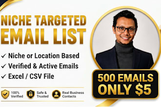 provide niche targeted email list verified bulk