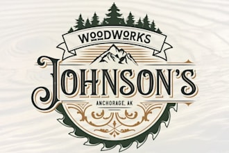 create a custom rustic vintage wooden style logo