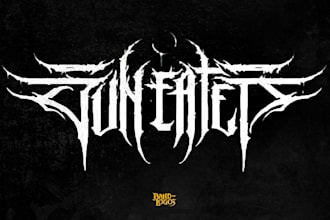 design a forest themed black metal logo