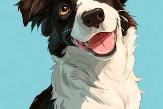 design a custom disney pet portrait illustration