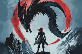 do unique fantasy game logo title
