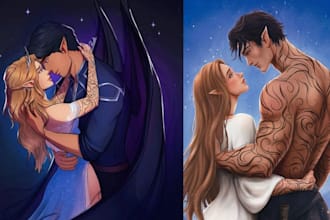 design mafia romance dark fantasy book cover erotic adult couple character art
