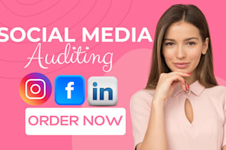 do social media audit, competitor analysis  instagram audit for b2b, b2c brands