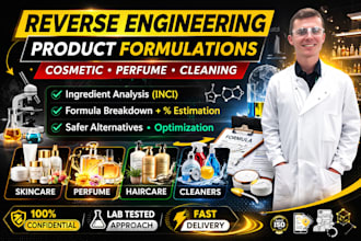 reverse engineer cosmetic, perfume and cleaning product formulas