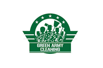 deign glamorous strong cleaning army logo