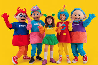 create unique human and cartoon mascot