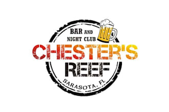 design premium tropical themed bar logo