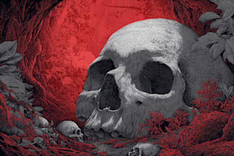 draw detailed dark, brutal, horror, and heavy metal art illustration