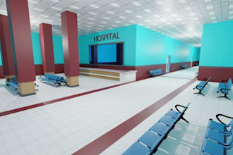 do 3d healthcare interior design clinic room, hospital, medical office, lab room