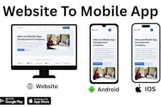 convert website to professional android and ios mobile app