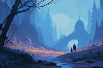 do a fantasy environment concept art oc sci fi art