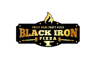 design high definition black iron pizza logo