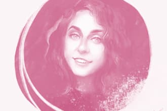 draw a monochrome portrait